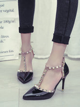 Chaussures à Talons Hauts Croppées Cloutées Femme